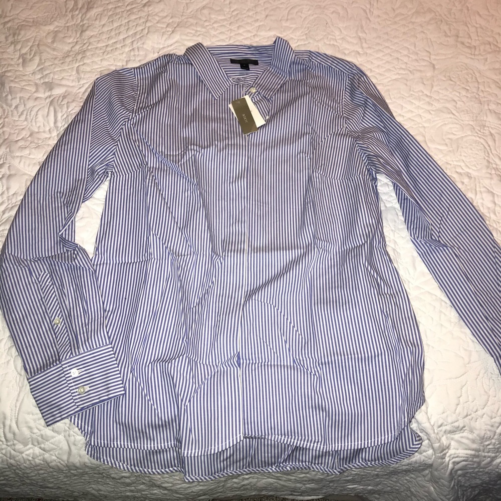 J Crew Women’s blue pinstripe | size 12 | NWT